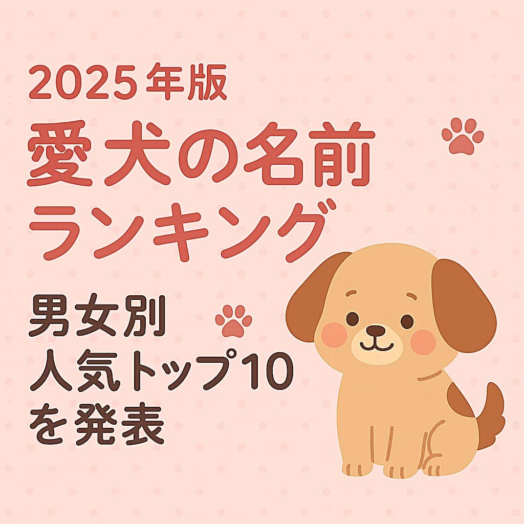 【2025年版】愛犬の名前ランキング!男女別人気トップ10を発表