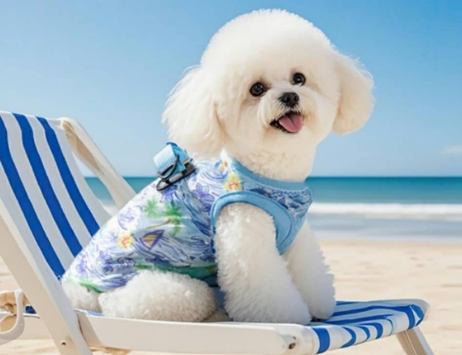 クールウェアを着た犬