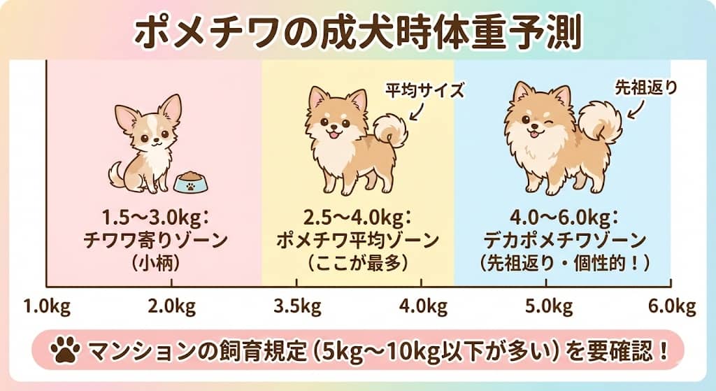 ポメチワの成犬時体重予測